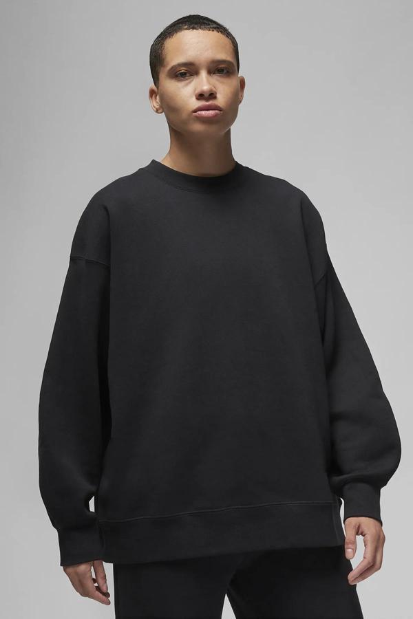 Nike Jordan Jumpman Flight Fleece Crew Oversize Kadın Geniş Kalıp Sweatshirt Siyah - Image 1