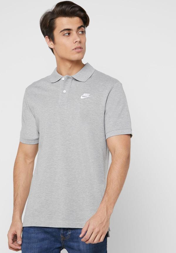 Nike Standart Fit Pamuklu Polo Tişört GRİ - Image 1
