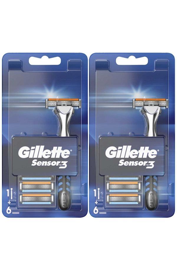Gillette Sensor3 Tıraş Makinesi Yedek Tıraş Bıçağı 6'Lı X 2 Adet - Image 1