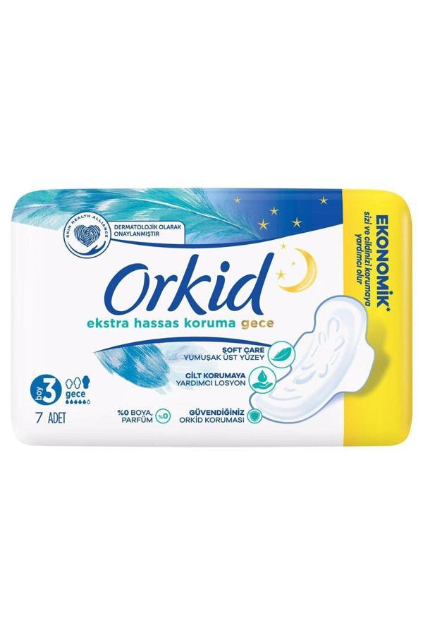 Orkid Extra Hassas Koruma Gece Hijyenik Ped 7'Li - Image 1