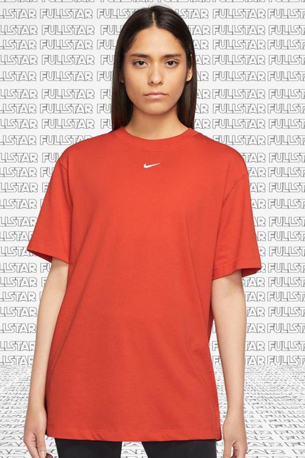 Nike Sportswear Oversized Tee Unisex Nakış Swooslu Bol Kesim Tişört Somon Turuncu - Image 1