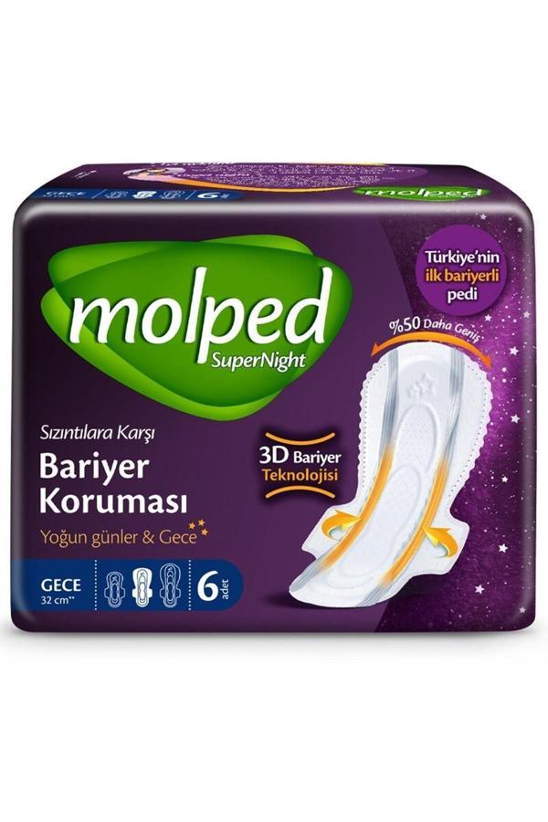 Molped Marka: Supernight Yoğun Günler & Gece (Gece) 6'Lı Kategori: Günlük Ped - Image 1