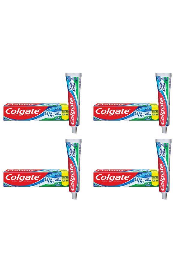 Colgate Üçlü Etki Çürüklere Karşı Koruma Diş Macunu 125Ml 4 Adet - Image 1