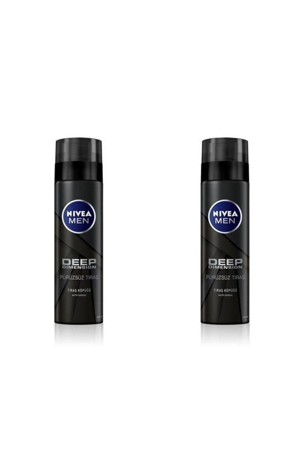 Nıvea Tıraş Köpüğü Deep Dimension Aktif Karbon 200Ml 2'Li Paket - Image 1