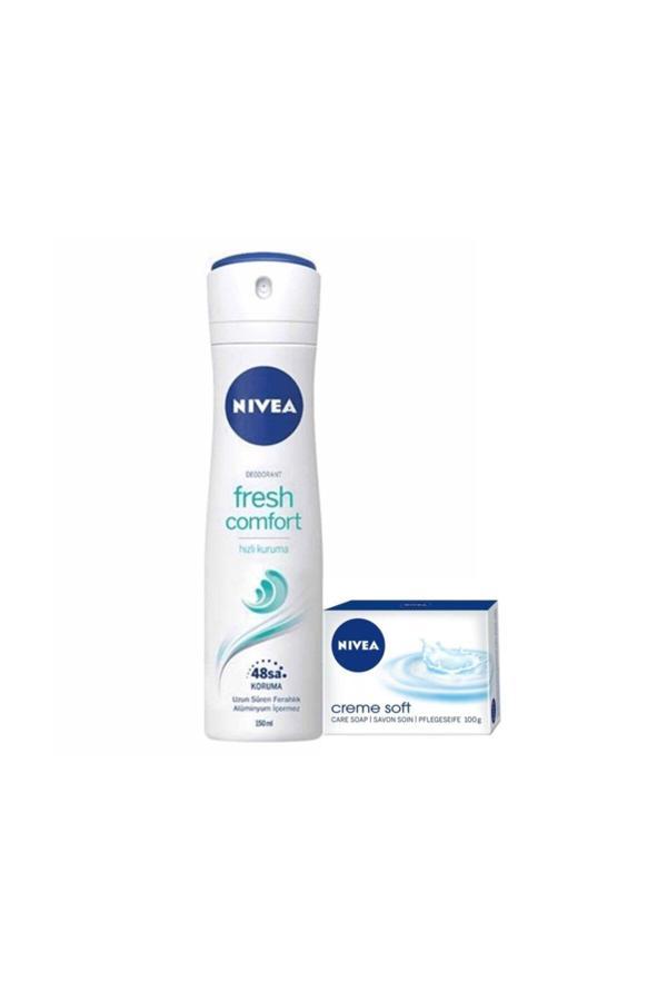 Nıvea Fresh Deodorant Comfort 150 Ml + Creme Soft Sabun 100 Gr Set - Image 1