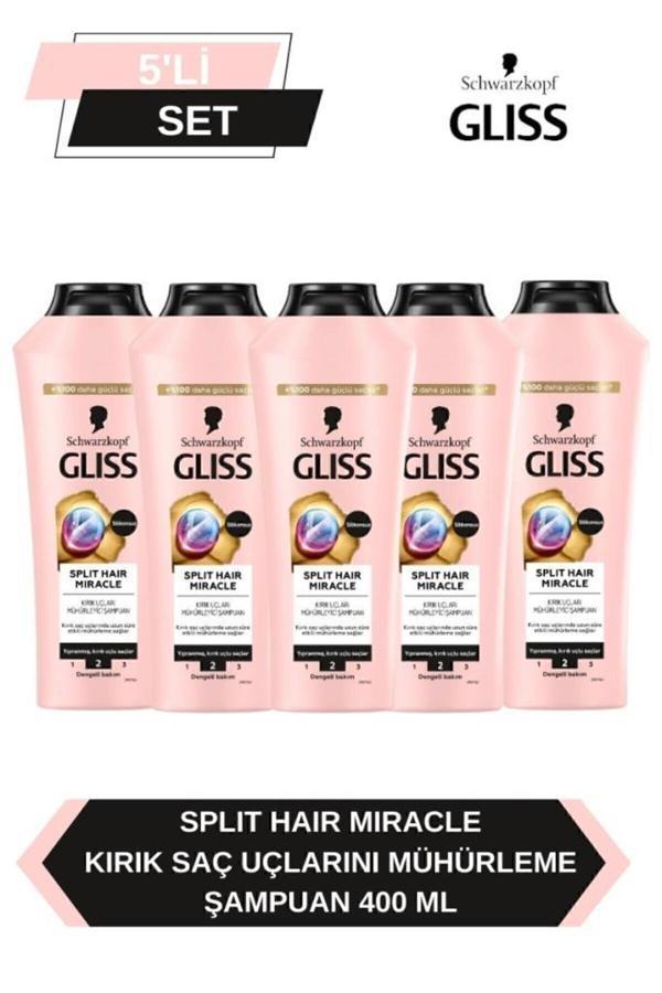 Gliss Split Hair Miracle Şampuan 400 Ml X 5 Adet - Image 1