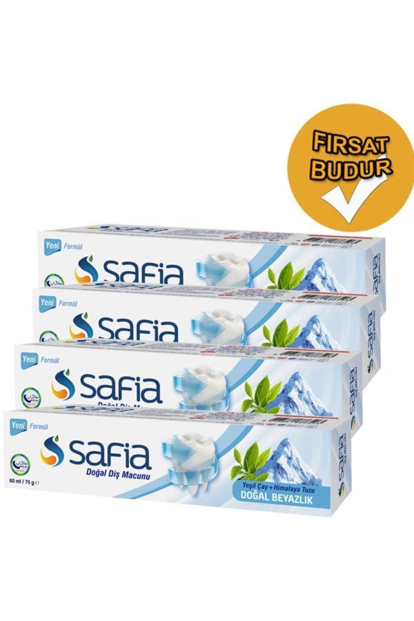 Safia Diş Macunu 75 Gr Yeşilçay + Himalaya Tuzu Komple Helal Marka X 4 Adet - Image 1