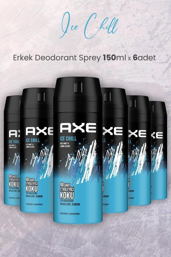 Axe Ice Chill Erkek Deodorant Sprey 150 Ml X 6 Adet - Image 1