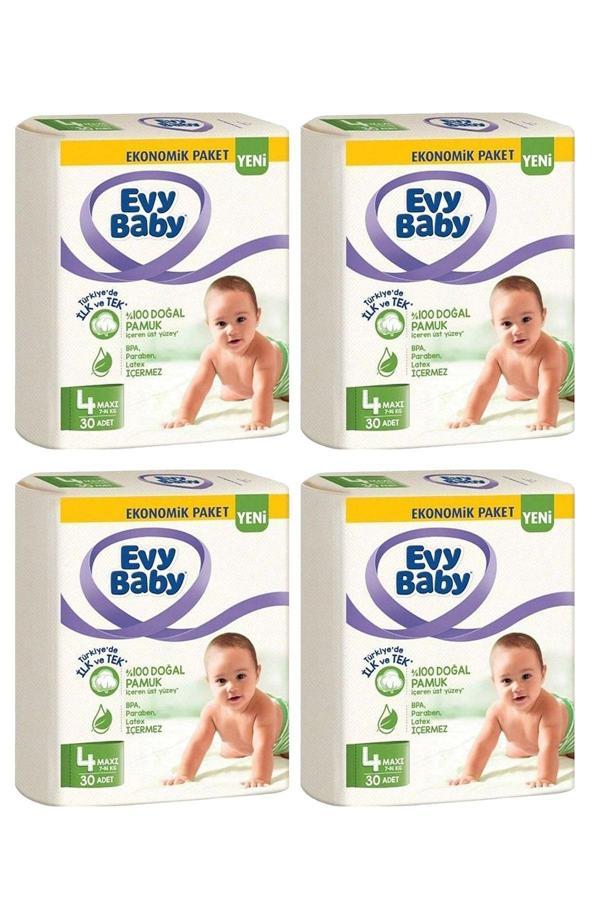 Evy Baby Bebek Bezi 4 Beden 7-14 Kg Jumbo Maxi 120 Li Aylık Paket - Image 1