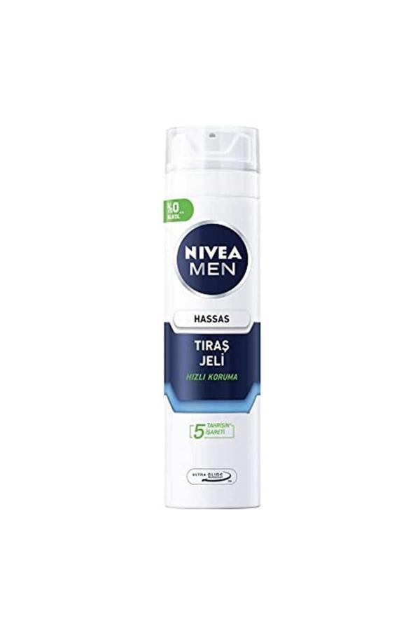 Nıvea Men Hassas Tıraş Jeli 200 Ml, Hassas Ciltlere Özel Hızlı Koruma, Yanma Karşıtı, Alkolsüz Form - Image 1