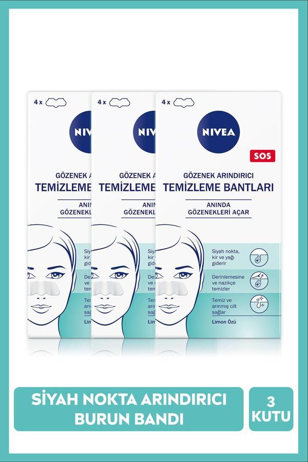 Nıvea Siyah Nokta Temizleyici Burun T-Bant, Gözenek Arındırıcı, Gözenek Açıcı, Limon Özü, X3 Paket 4 Adet - Image 1