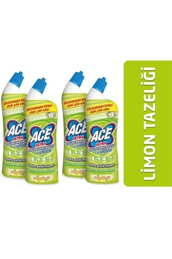 Ace Ultra Power Jel Kıvamlı Çamaşır Suyu Limon Tazeliği 750 Ml X4 Adet - Image 1