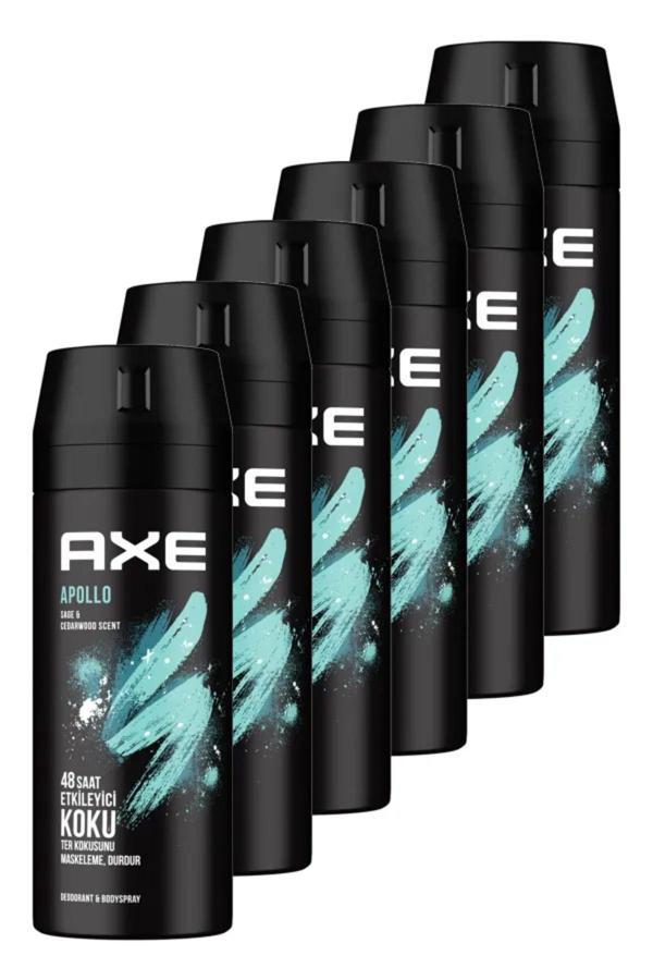 Axe Erkek Sprey Deodorant Apollo 48 Saat Etkileyici Koku Vücut Spreyi 150 Ml * 6 Adet - Image 1