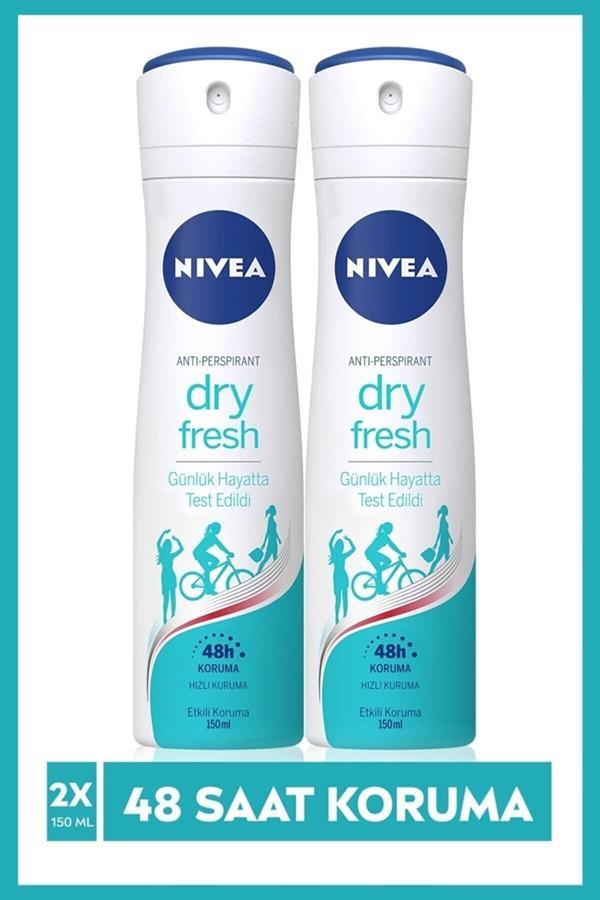 Nıvea Kadın Sprey Deodorant Dry Fresh 48 Saat Deodorant Koruması 150 Ml X 2 Adet - Image 1