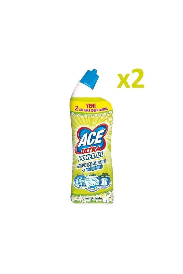 Ace Ultra Power Jel Kıvamlı Çamaşır Suyu Limon Tazeliği 750 Ml X 2 Adet - Image 1