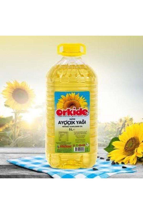 Orkide Ayçiçek Yagı 5 Lt Pet Köşeli Dar 2 Adet = 10 Lt - Image 1