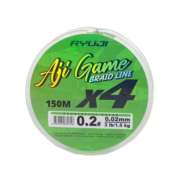 Ryuji Aji Game 4B Chartreuse 150m İp Misina 0,02mm - Image 1