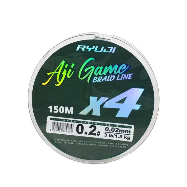 Ryuji Aji Game 4B Dark Green 150m İp Misina 0,03mm - Image 1