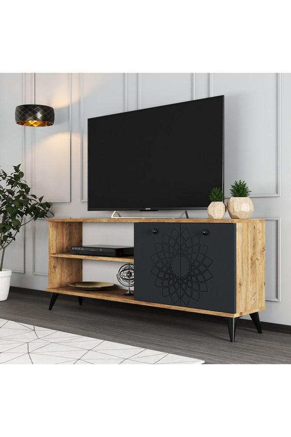 Moxen Mobilya Ty2 Desenli Raflı Tv Ünitesi - Image 1