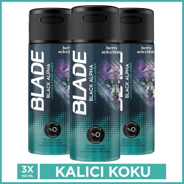 Blade Hero Selection Serisi Black Alpha Erkek Deodorant 3x150 Ml - Image 1
