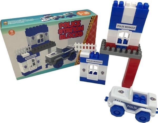 Asya Oyuncak Farbu Oyuncak Lego 45 Parça Polis Yapı Blokları Seti - Image 1