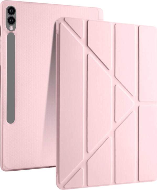 Galaxy Tab S10 Ultra Uyumlu 14,6 inç Kılıf Fuchsia Akıllı Kalem Bölmeli Standlı Tri Folding Smart Kılıf - Image 1