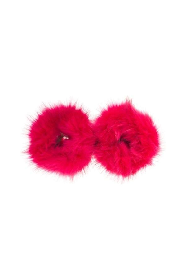 Kadın Suni Kürklü Peluş Yumuşak Bileklik Pembe - Image 1