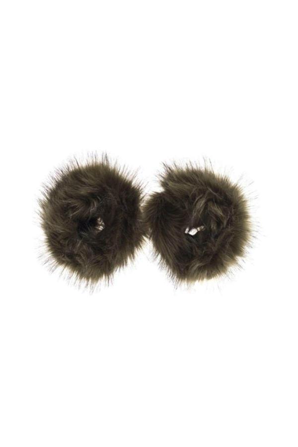 Kadın Suni Kürklü Peluş Yumuşak Bileklik Yeşil - Image 1