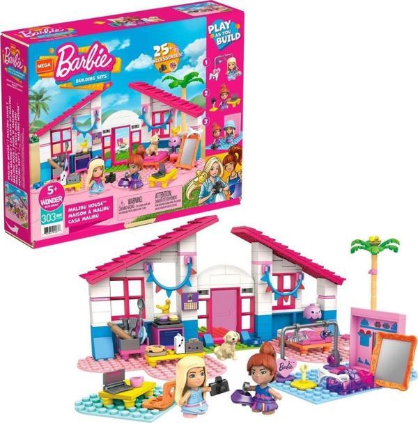 Barbie Mega Lego Barbie Malibu Evi 303 Parça GWR34 - Image 1