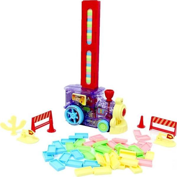 Can Oyuncak Kutulu Pilli Dominolu Tren 80 Parça Domino Taşı Dizen GP2150 - Image 1