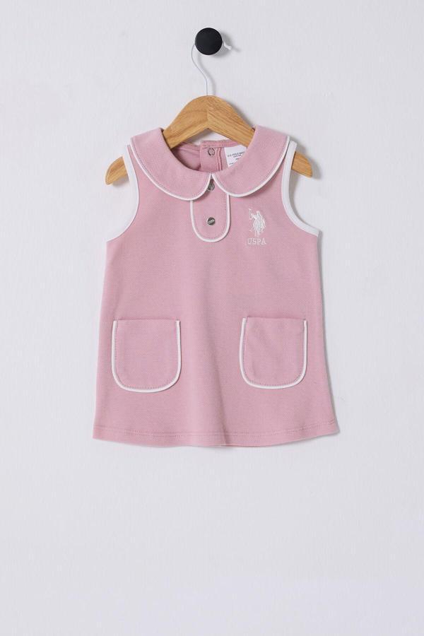 U.S. Polo Assn. Kız Bebek Pembe Elbise - Image 1
