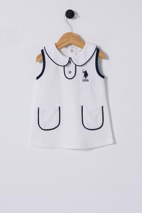 U.S. Polo Assn. Kız Bebek Krem Elbise - Image 1