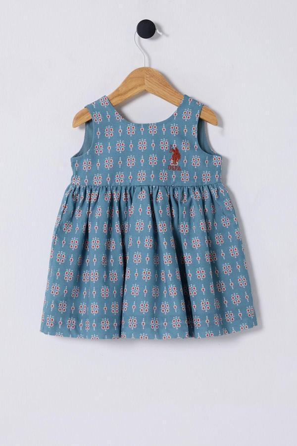 U.S. Polo Assn. Kız Bebek Mavi Elbise - Image 1