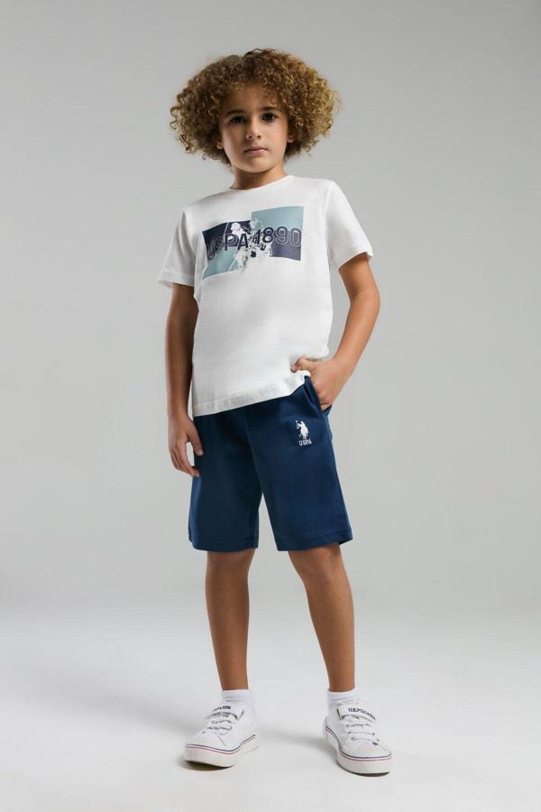 U.S. Polo Assn. Erkek Çocuk Beyaz Bermuda Takım - Image 1