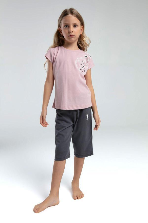 U.S. Polo Assn. Kız Çocuk Pembe Kapri Takım - Image 1