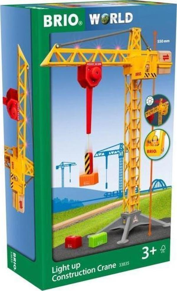 Brio Çocuklar İçin Işıklı Vinç İnşaat Oyuncağı - Image 1