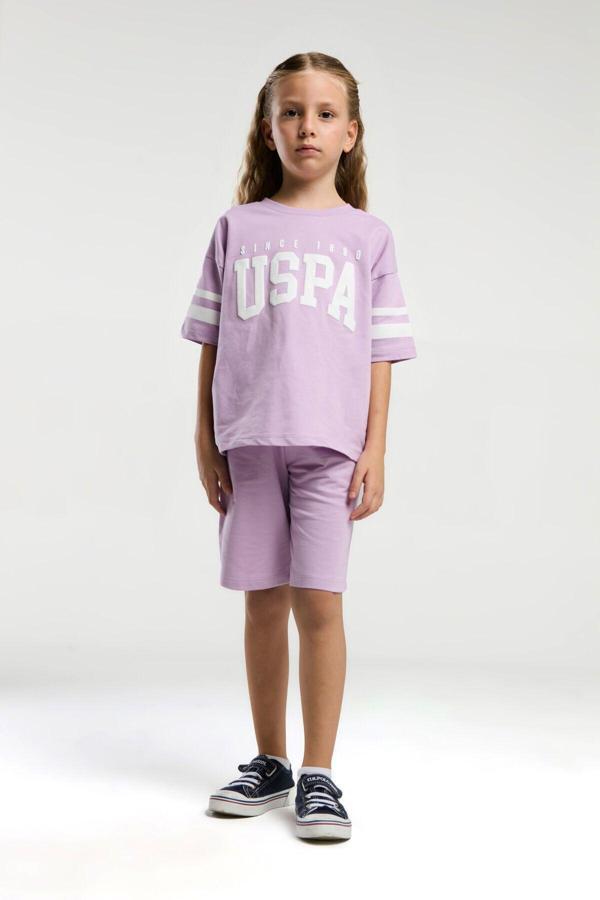 U.S. Polo Assn. Kız Çocuk Mor Bermuda Takım - Image 1