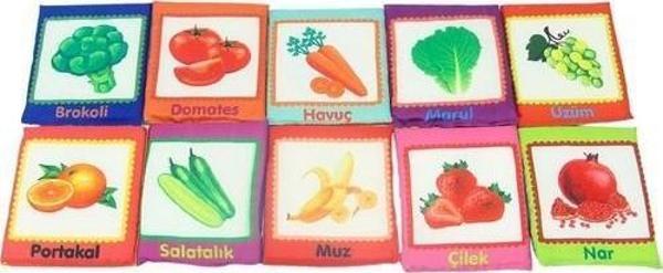Birlik Oyuncak BİRLİK BABYCİM EĞİTİCİ YUMUŞAK KARTLAR MEYVE SEBZE URT003-03 - Image 1