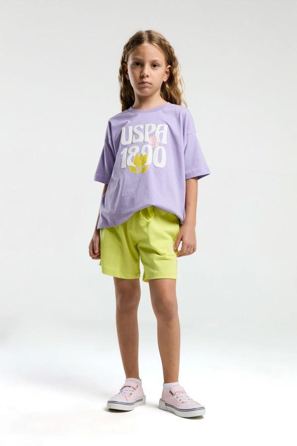 U.S. Polo Assn. Kız Çocuk Mor Şort Takım - Image 1