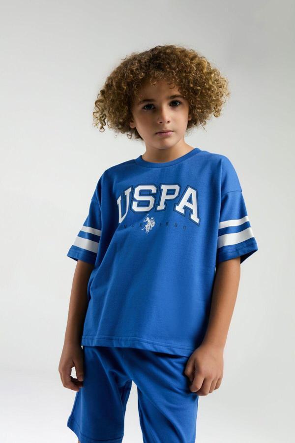 U.S. Polo Assn. Erkek Çocuk Mavi Bermuda Takım - Image 1