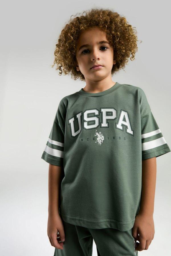 U.S. Polo Assn. Erkek Çocuk Yeşil Bermuda Takım - Image 1