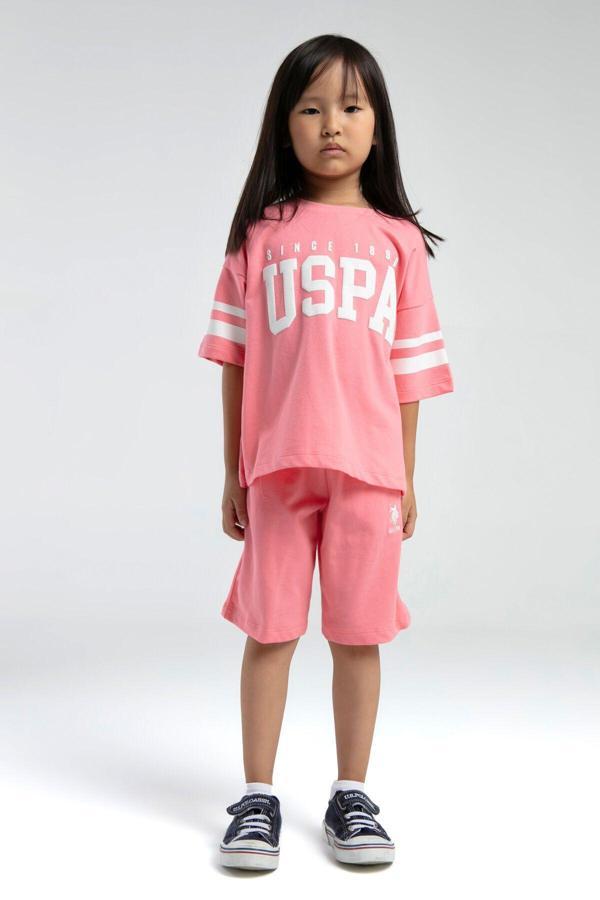U.S. Polo Assn. Kız Çocuk Pembe Bermuda Takım - Image 1