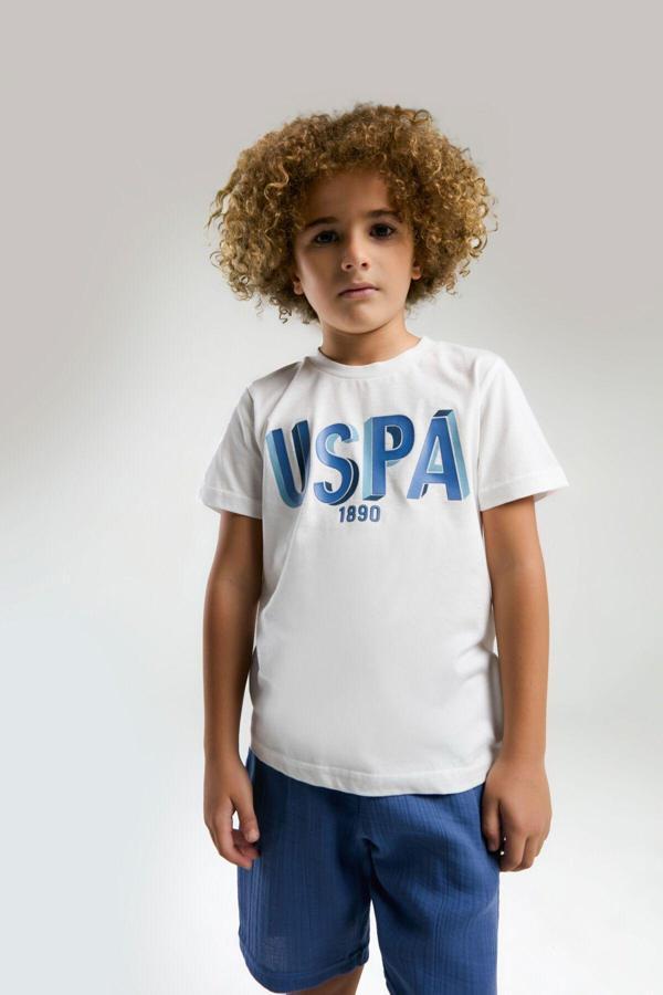 U.S. Polo Assn. Erkek Çocuk Beyaz Bermuda Takım - Image 1