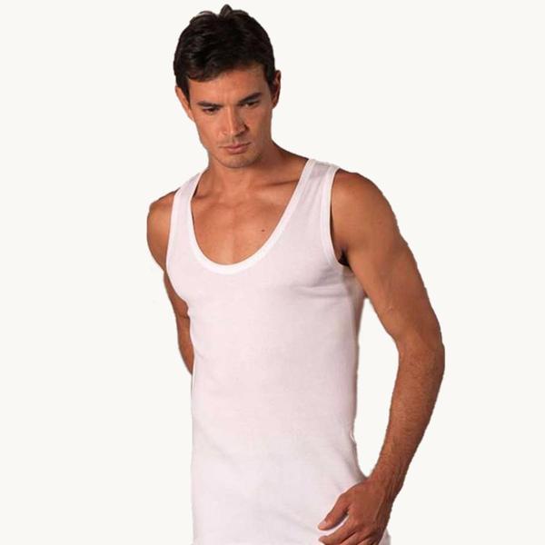 6 lı Paket Şahinler Erkek Ribana Atlet Beyaz E020 - Image 1