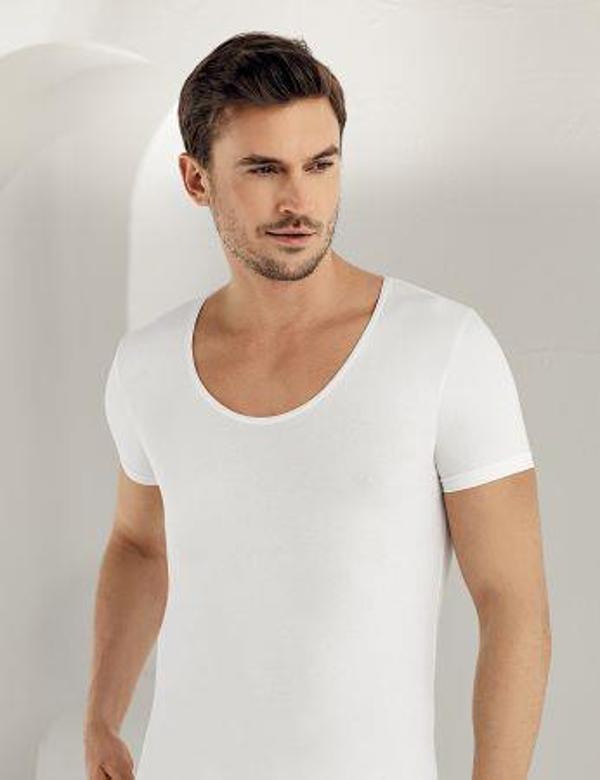 Şahinler Erkek Likralı Bisiklet Yaka Kısa Kollu Fanila Atlet E084 - Image 1