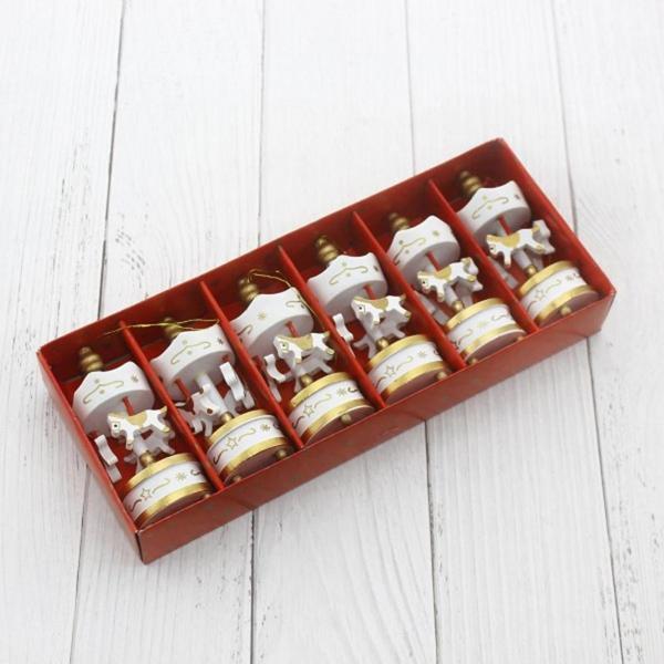 Dekoratif 6'li Beyaz Mini Atlı Karınca - Image 1