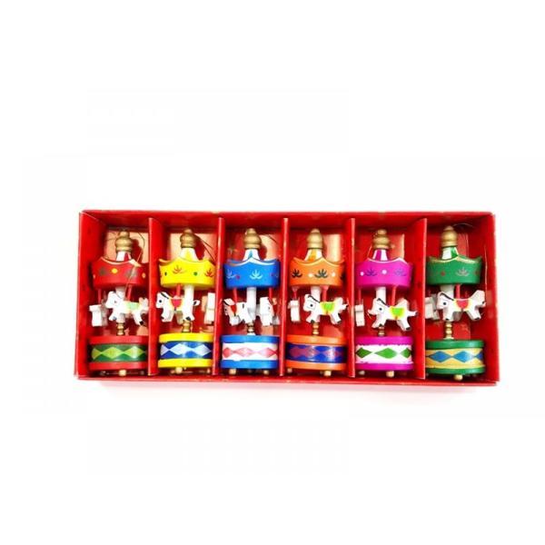 Mini Ahşap 6 lı Atli Karinca Renkli - Image 1
