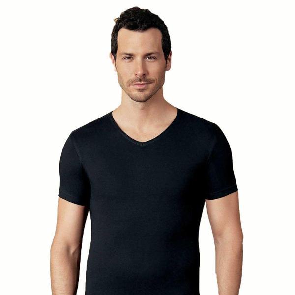 6 Adet Şahinler Erkek Kısa Kol V Yakalı Likralı Süprem Atlet E073 - Image 1