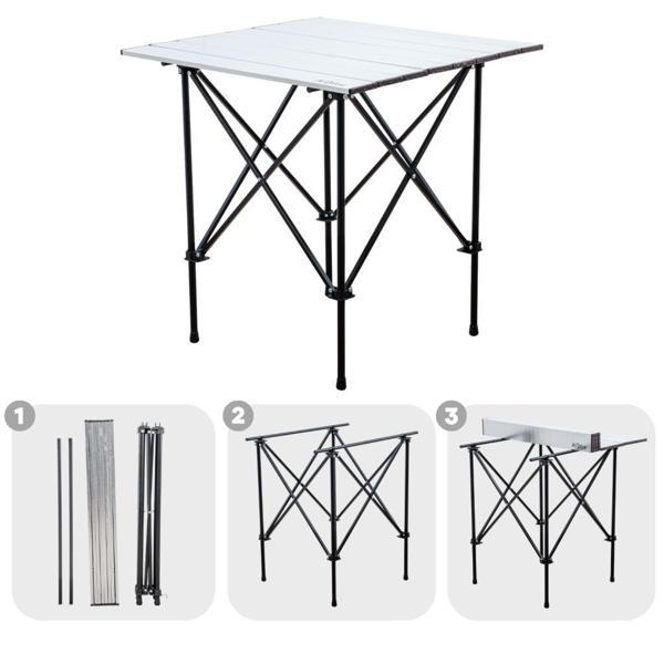 Katlanabilir Alüminyum Kamp ve Piknik Masası - Akordion - Silver - (54024) - Image 1