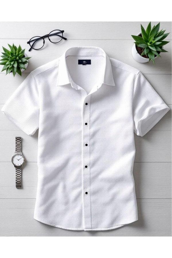 Rockblack Erkek Yazlık Kısa Kol Likralı Yeni Sezon Gömlek - Image 1